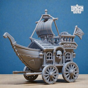 Carrozza pirata, terreno, carro Dungeons and Dragons Pathfinder 15 mm 28 mm 32 mm