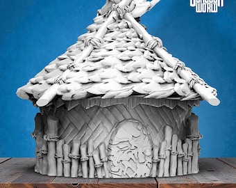 Grung Hut | Modular Jungle Tribal Terrain | 28/32mm RPG DnD Scatter | Cursed Forest