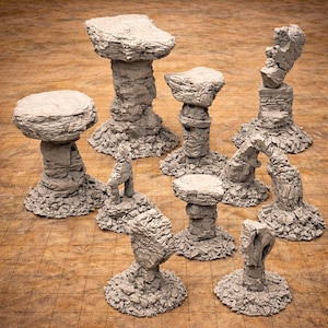 Large Rocky Terrain | Balanced Rocks | 28/32mm RPG Scatter | DnD, Miniature Props
