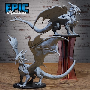 Sapphire Dragon Young (2 Poses) • Deep Sea Mysteries • EPIC Miniatures | Dungeons and Dragons | Tabletop Games | Wargames | Resin Miniature