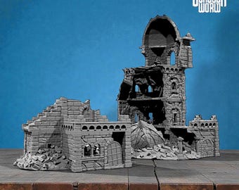 Ruin 1 Ruined Medieval House Terrain – Modular Fantasy Ruins for DnD & Tabletop RPGs