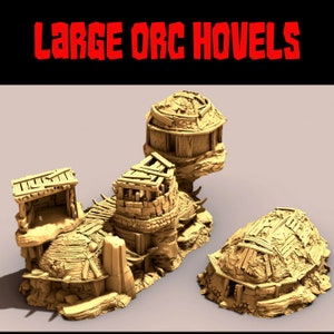 Large Orc Hovels by Gamescape3D | Dungeons and Dragons | D&D | Wargames | DnD | Tabletop Games | Scatter Terrain