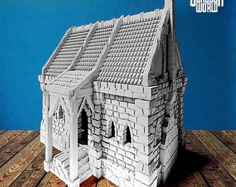 Tavern Inn Terrain DnD | 15mm 28mm 32mm Fantasy Village Building | Tabletop RPG & Wargaming Scenery