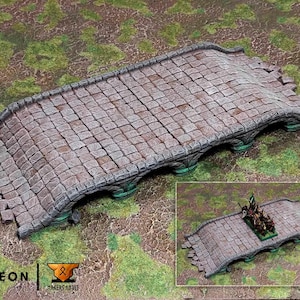 Teren kamiennego mostu | 15 mm 28 mm 32 mm DnD Miniaturowy most do D&D, fantasy RPG, gier wojennych
