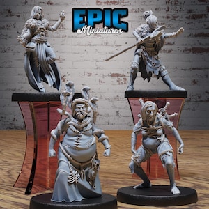 Witch Coven A (4 Poses) • Witch Forest • EPIC Miniatures | Dungeons and Dragons | Tabletop Games | Wargames | Resin Miniature