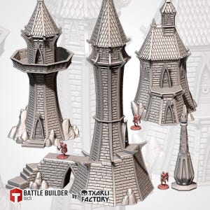 Elven Gebäude (4 Modelle) Txarli Fabrik | Postapokalyptisch | Kriegsspiele | D&D | Dungeons and Dragons | Streuterrain | Diorama