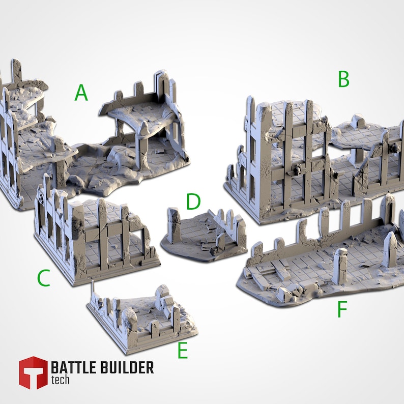 Modular City Ruins Terrain for Tabletop Games, RPG Battlefields and ...