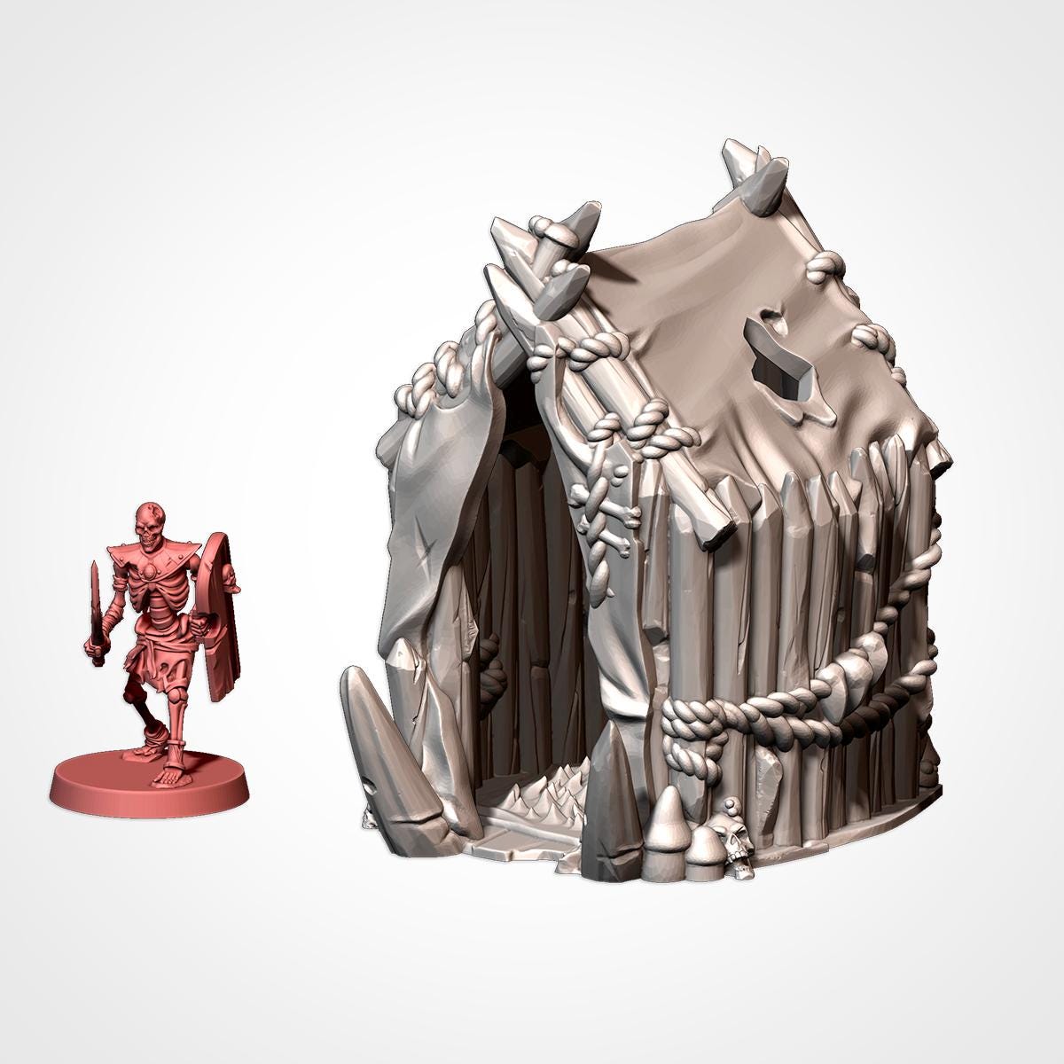 Kit Terrain 'Camp De Gobelins' Pour Jeux De Guerre 28mm/32mm - Statues, Idoles Orques - Neuf UK