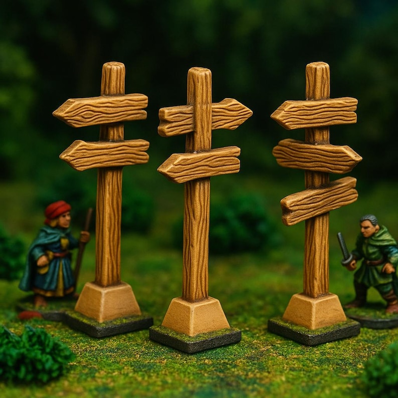 Medieval Sign Boards Terrain | Fantasy Direction Posts for Dnd RPG ...