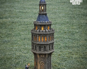 Modular Wizard Tower Terrain | Arcane Mage Tower | Fantasy Scatter Terrain 15mm 28mm 32mm