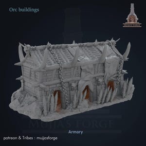 Armurerie orc de la forge de Mujja | Donjons et dragons | D&D | Jeux de guerre | MdD | Jeux de table | Terrain dispersé | Diorama