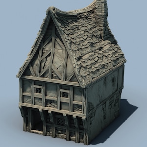 Casa geminada por Gamescape3D | Masmorras e Dragões | D&D | Jogos de guerra | DnD | Jogos de mesa | Dispersão de terreno