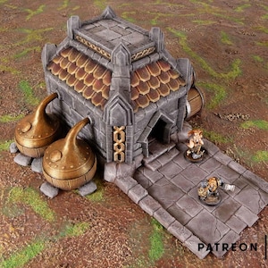 Dwarf Brewery • Dwarf Settlement • by Makers Anvil | 32mm Terrain | Wargames | DnD | Dungeons and Dragons | Scatter Terrain | Diorama