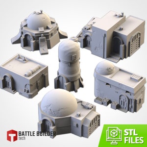 Desert Buildings by Txarli Factory | Post Apocalyptic | Wargames | DnD | Dungeons and Dragons | Scatter Terrain | Diorama