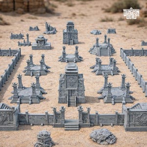 Egyptian Modular Temple Set | Ancient Ruins Terrain | Wargaming Scenery 15mm 28mm 32mm