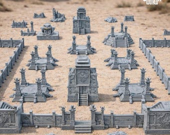 Egyptian Modular Temple Set | Ancient Ruins Terrain | Wargaming Scenery 15mm 28mm 32mm