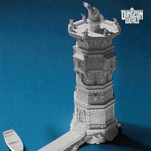 Lighthouse Coastal Tower Terrain | 15mm 28mm 32mm DnD Fantasy Building