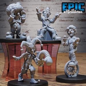 Clowns C (4 Poses) • Grand Carnival • EPIC Miniatures | Dungeons and Dragons | Tabletop Games | Wargames | Resin Miniature