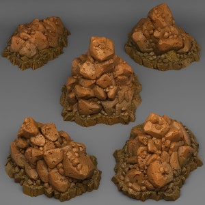 Natural Pile Of Rocks (5 models) • Fantastic Plants and Rocks • by Print Your Monsters | Dungeons and Dragons | D&D| DnD |Tabletop Games