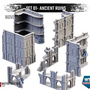 Ancient Ruins 1 by Txarli Factory | Post Apocalyptic | Wargames | DnD | Dungeons and Dragons | Scatter Terrain | Diorama