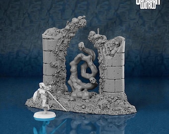 Portal de Esqueletos, Portal Arcano, Terreno Modular para Dungeons and Dragons e Pathfinder (15 mm, 28 mm, 32 mm)