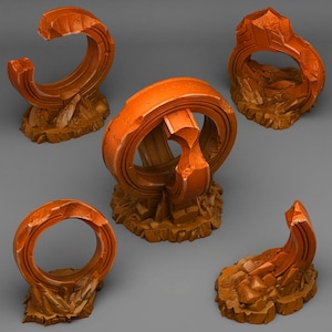 Mystical Martian Rings • Fantastic Rocks and Plants • by Print Your Monsters | Dungeons and Dragons | D&D | Tabletop Games | Resin Miniature