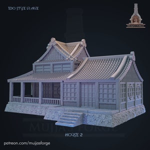 Edo Village House 2 by Mujja&#39;s Forge | Dungeons and Dragons | Wargames | DnD | Tabletop Games | Scatter Terrain | Diorama
