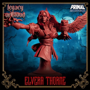 Busto de la Maga Elvera Thorne • Legacy Of Blood • Primal Collectibles / Dungeons and Dragons / Juegos de mesa / Wargames / Miniaturas de resina
