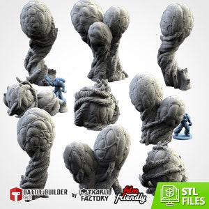 Alien Plants (9 Models) by Txarli Factory | Post Apocalyptic | Wargames | DnD | Dungeons and Dragons | Scatter Terrain | Diorama
