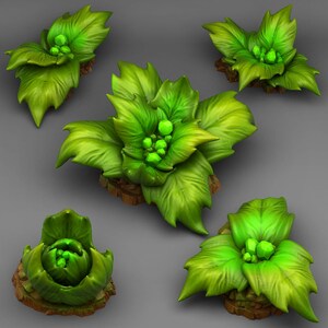 Crystal Tropical Plants (5 models) • Fantastic Plants and Rocks • by Print Your Monsters | Dungeons and Dragons | DND | Resin Miniature