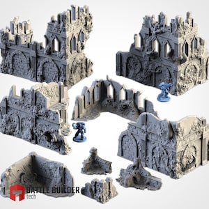 Infected Ruins by Txarli Factory | Post Apocalyptic | Wargames | DnD | Dungeons and Dragons | Scatter Terrain | Diorama