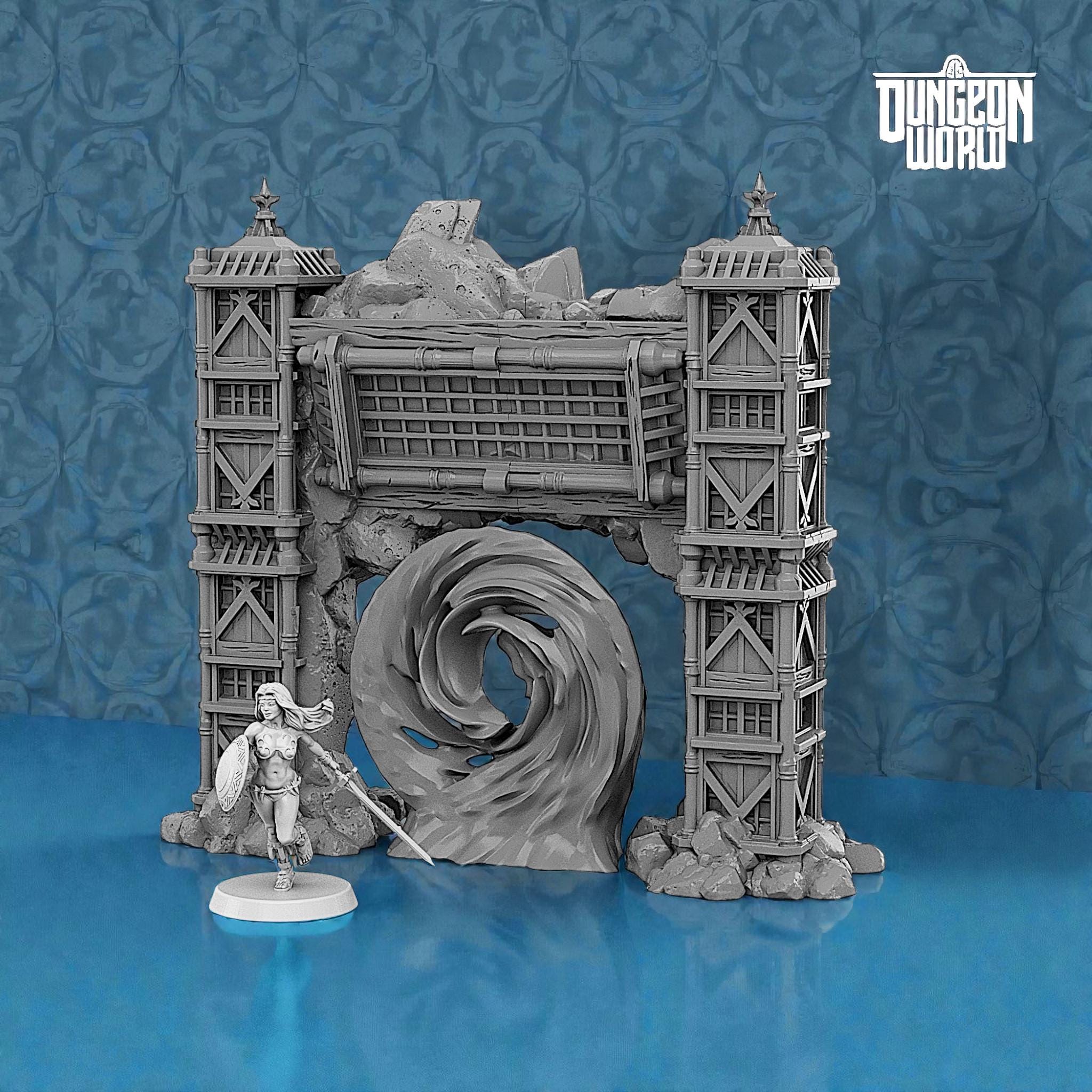 Gate Pathfinder Ancient Asian Temple Portal Arcane Gate Modular Dungeons and Dragons ...