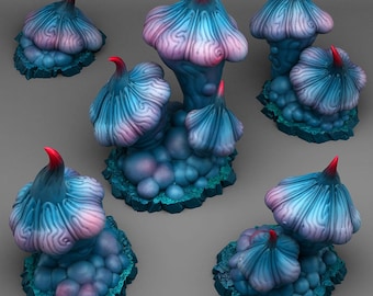 Forest Scatter Set | Underdark Terrain | Nightmare Mushrooms | 28mm / 32mm | DnD, RPG Tabletop Scatter