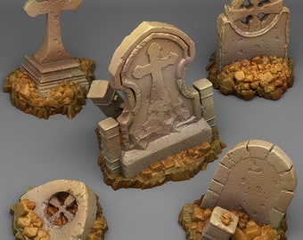 Cemetery & Graveyard Terrain | Lost Graveyards | 28/32mm DnD RPG Dark Fantasy