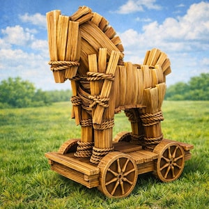 Trojan Horse Siege Terrain – Ancient War Engine Scatter | Dungeons and Dragons Tabletop Terrain