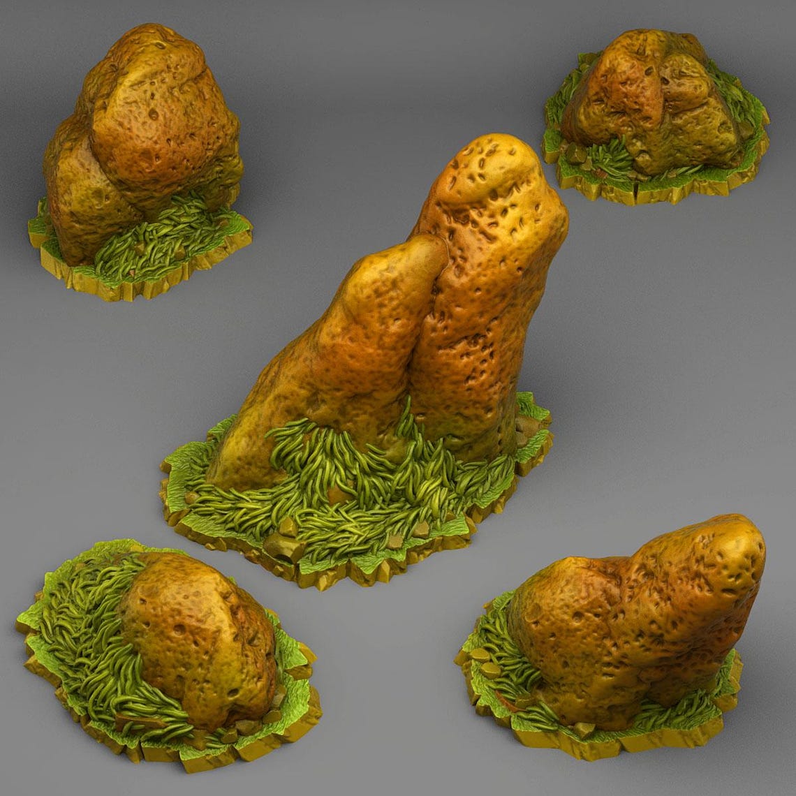 Mini Rocks Scatter Image Rock Scatter Terrain | 3D Printed Stone Set | Prairie Natural Stones ...