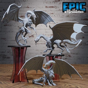 Moonstone Dragon (3 Poses) • Adventurer Guild • EPIC Miniatures | Dungeons and Dragons | Tabletop Games | Wargames | Resin Miniature