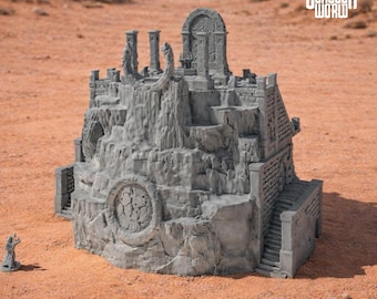 Antikes Bergtempel-Gelände | Multi-Level-Cliff-Ruinen | Tabletop Landschaft 15mm 28mm 32mm