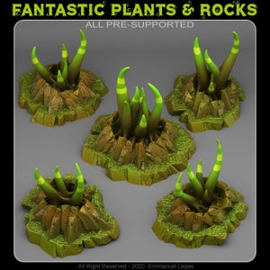 Mystic Tentacle Plants (5 Models) by Print Your Monsters | Dungeons and Dragons | D&D | DnD | Tabletop Games | Wargames | Scatter Terrain