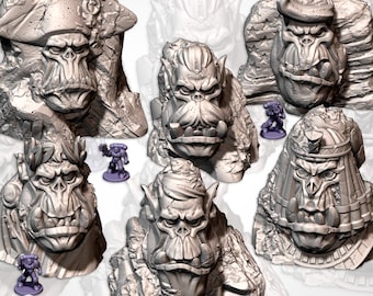 Orcish Monuments Terrain Giant Statues Dungeons and Dragons Pathfinder 15mm 28mm 32mm
