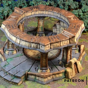 Circular Temple • Forgotten Temple • by Makers Anvil | 32mm Terrain | Wargames | DnD | Dungeons and Dragons | Scatter Terrain | Diorama