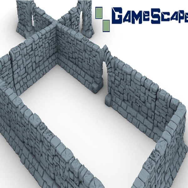 Amazing Interior Walls Set (Modular) by Gamescape3D | Dungeons and Dragons | D&D | Wargames | DnD | Tabletop Games | Scatter Terrain