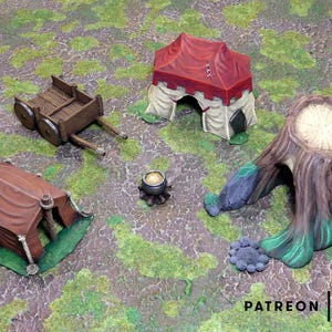 Camp Set by Makers Anvil | 32mm Terrain | Wargames | DnD | Dungeons and Dragons | Scatter Terrain | Diorama