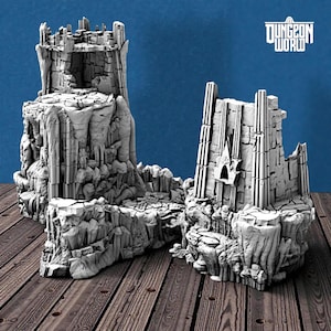 Ruinas de los Elfos Oscuros: terreno modular de la Infraoscuridad para DnD y juegos de rol de fantasía de 28/32 mm