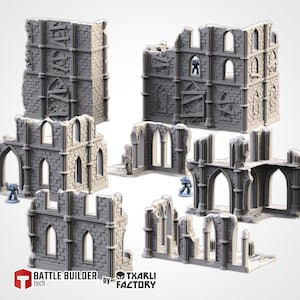 Temple Ruins (7 Building) by Txarli Factory | Post Apocalyptic | Wargames | DnD | Dungeons and Dragons | Scatter Terrain | Diorama