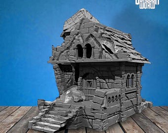 Ruin 3 Ruined Medieval House Terrain – Modular Fantasy Ruins for DnD & Tabletop RPGs