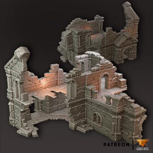 Big Ruined House • Ruins Of Whispers • by Makers Anvil | 32mm Terrain | Wargames | DnD | Dungeons and Dragons | Scatter Terrain | Diorama