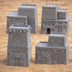 Casas Oasis / Terreno modular de aldea desértica / Dispersión DnD RPG de 28/32 mm