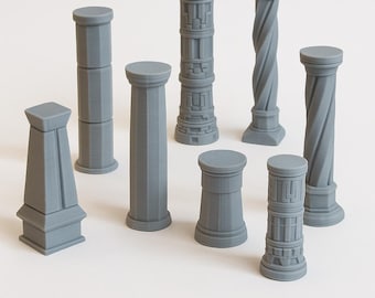 Filary i kolumny | Klasyczne kolumny Oasis | Modułowy teren starożytnego lochu | Rozrzut RPG 28/32 mm DnD