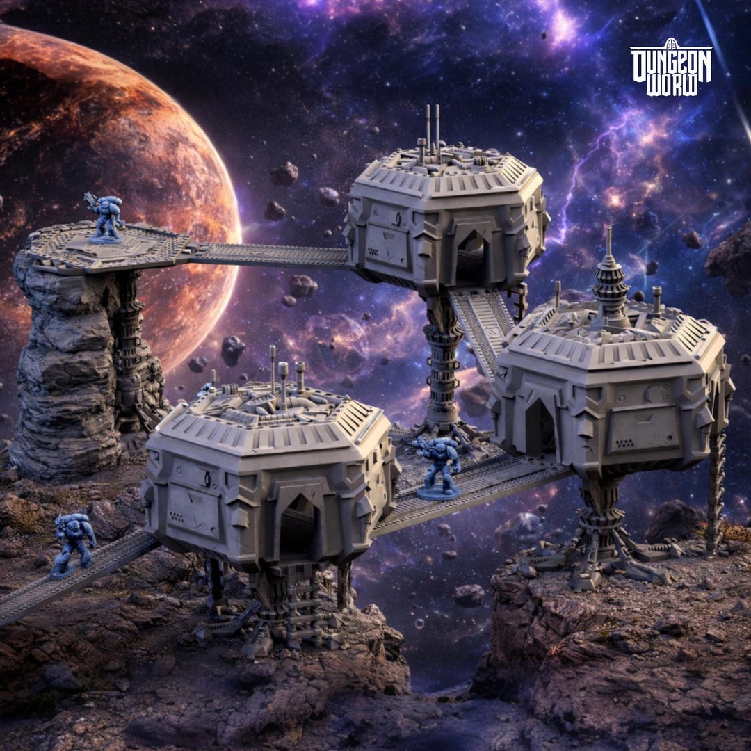 Modular Space Station Terrain With Elevated Platforms and Walkways for ...